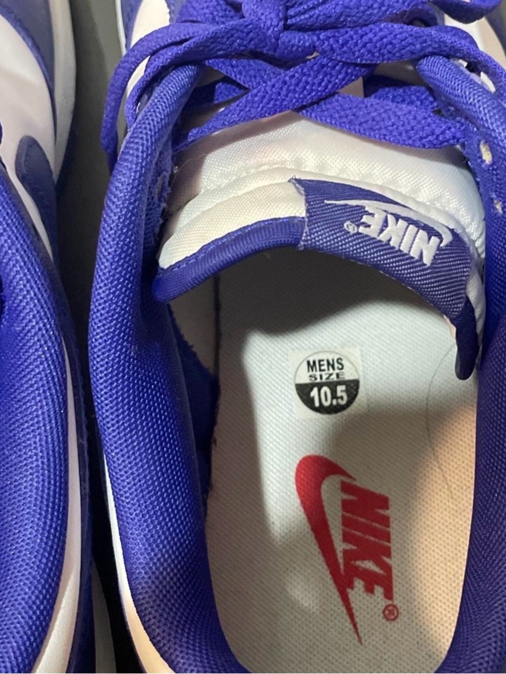 Nike Men’s Dunks Low-Top Sneakers in White and Purple - Picture 4 of 5